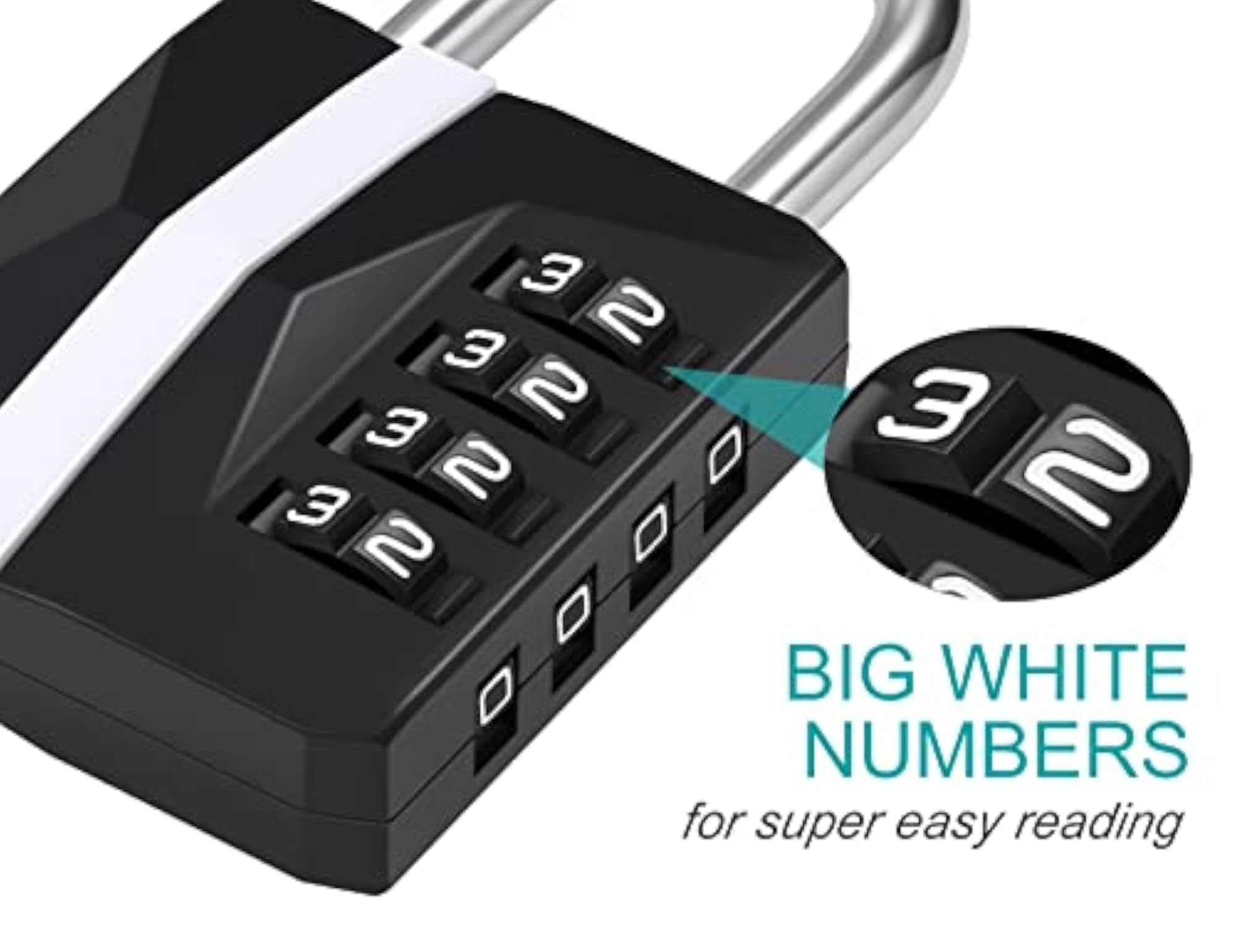 Locker Lock, Combination Lock Outdoor Weatherproof (2 Pack, Black)