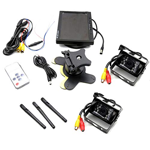7 inch monitor draadloze auto achteruit achteruit dubbele back-up achteruitrijcamera voor vrachtwagens bus graafmachine… - Image 4