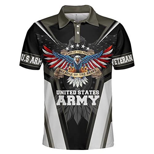 US Army Veteran Polo Shirt American Veteran Military Polo Shirt for Men Polo Shirts