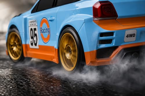 Image of 4WD RC Drift Car 1:24 Scale | 20 Km /h High-Speed Remote Control Car with LED Lights, Rechargeable Battery | Stunt Racing & Drifting Toy Car for Kids - Boys & Girls Gift