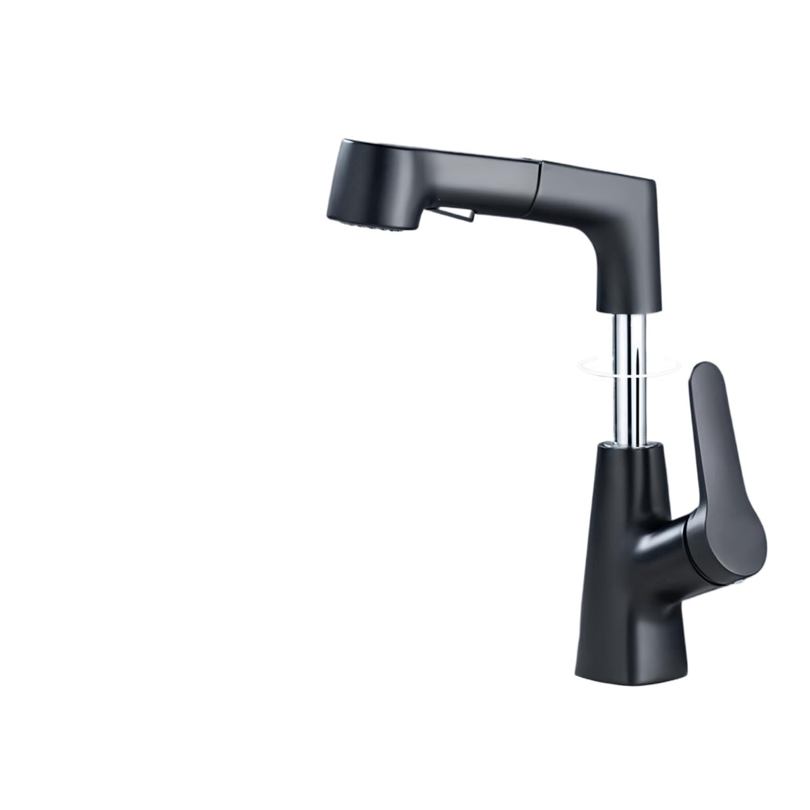 Bathroom Faucet Hot Cold Water Sink Mixer Tap Basin Faucets Washbasin Pull Faucet Copper Lifting Pull Faucet Hot and Cold Water(Black)
