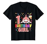 bambino 1st birthday girl shark 1 year old 1st birthday shark party maglietta