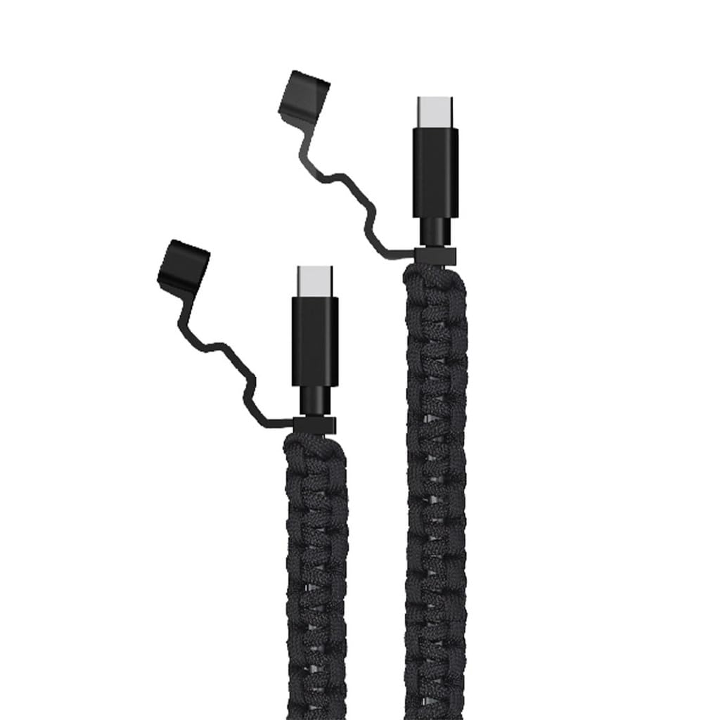 Type-C to Type-C 60W 1Meter Nylon Cable - Black