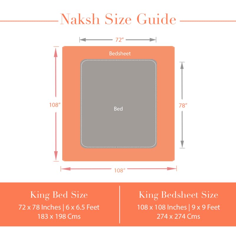 Image of Naksh Bedsheet for Double Bed King Size Plain 300 TC with 2 Pillow Covers | 300 Thread Count | Soft, Breathable Fabric Built for Daily Use | Bed Sheet Double Bed | Mid Blue |