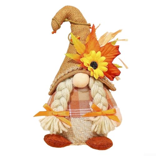Encantadoras decoraciones de pavo de otoño, lindas muñecas de peluche, perfectas para mesas y exhibiciones de Acción de Gracias (E)