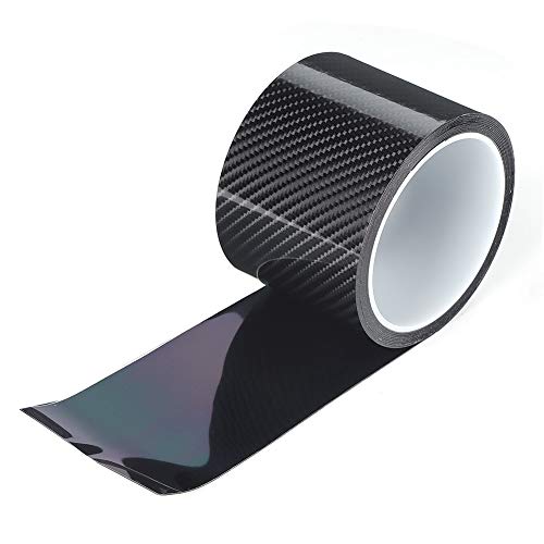 aqxreight Pellicola Protettiva per Auto, Pellicola Protettiva in Fibra di Carbonio per Porta Auto, Adesivo AntiGraffio, Nero(3CM