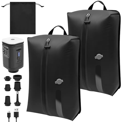 DJAPWPX Sacos de vedação a vácuo de viagem com bomba elétrica, economize 50% de espaço na bagagem, cubos organizadores de compressão de 17 L para bagagem de mão, bolsas impermeáveis IP67