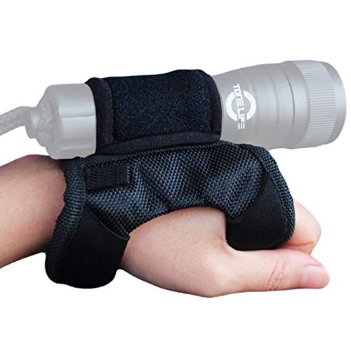 Tonelife Soft Goodman Handschoen Nylon Hand- en Armband Verstelbare Zachte Handbevestiging Met Magische Tape en Max Diameter 2-3,8 cm voor Led Zaklamp Duiklampen Scuba zaklamp (zonder zaklamp)