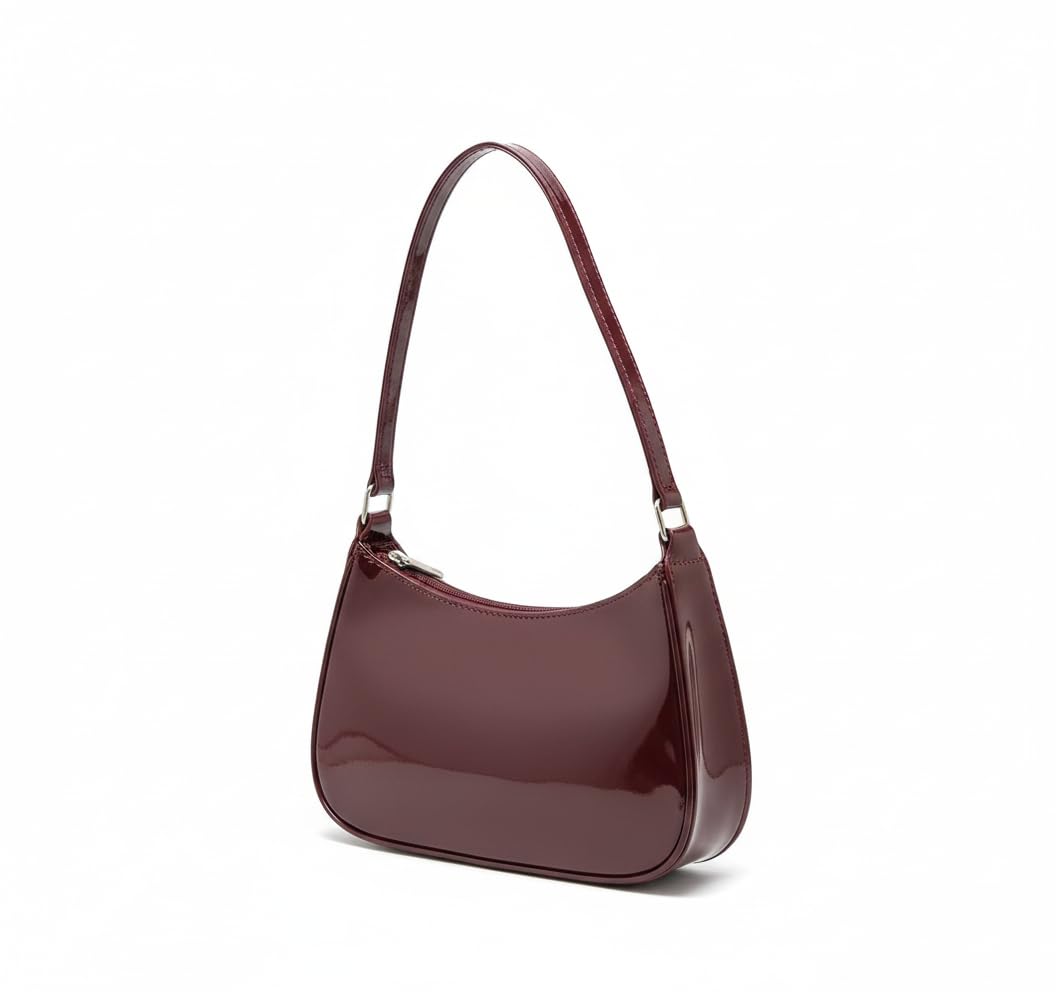 Women’s Glossy Shoulder Bag | Mini Hobo Handbag for Girls & Ladies | Stylish Patent Leather Purse for Party & Daily Use