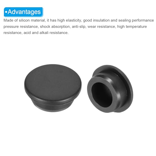 Image of MECCANIXITY 8pcs T-Shaped Silicone Plugs 29mm 1-1 /8 Inch Dia Snap in Plug Hole Seal Cover Round Rubber Stopper for Kitchen Rubber Bulkheads Waterproof Sealing Plugs Black