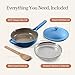 Our Place Always Pan 2.0-10.5” (2.6 Qt) Nonstick, Toxin-Free Ceramic Cookware | Patented 10-in-1 Aluminum Frying & Sauté Pan | Safe for Oven, Induction & All Cooktops up to 450°F | Forget-Me-Not Blue