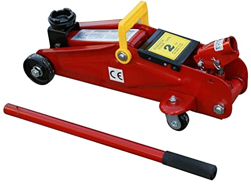 Crick Sollevatore Idraulito Cric da 2 Tonnellate per Auto Martinetto Elavatore Idraulico 2 Ton Cric Idraulico a Carrello (Crick 2 Tonnellate)