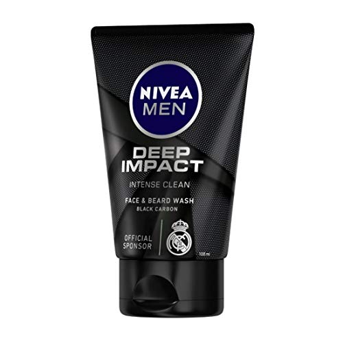 Image of Nivea Men Face Wash, Deep Impact Intense Clean, 100g & Deodorant Roll On, Protect & Care, 50ml