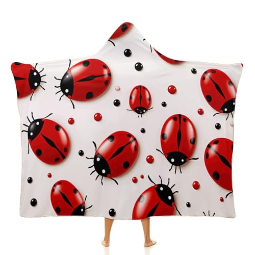 Cape à capuche coccinelle rouge plaid voyage couverture canapé plaid bureau
