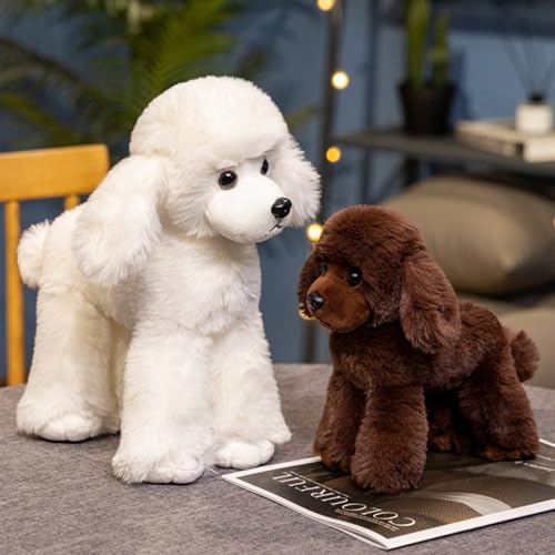champracer Kuscheltier Teddy Pudel Plüschtier Kuscheltier Hund Simuliertes Tier Hund Plüschtier Plüschhund Puppe Stofftier Hund Geschenke für Jungen Mädchen (20cm,Weiß)