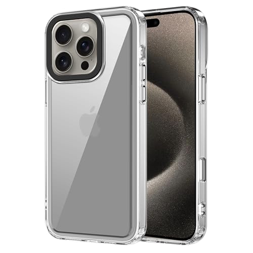 Image of amazon basics Back Case Cover for iPhone 16 Pro Max | Compatible for iPhone 16 Pro Max Back Cover | Case Cover with Camera Protection | (TPU + PC | Transparent)