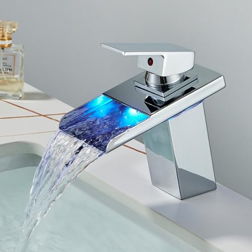 Robinet de lavabo LED anti-brûlure mitigeur cascade pour sécurité vasque - 2