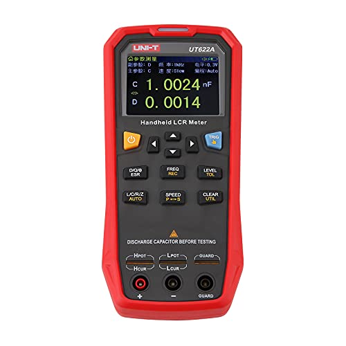 UNI-T LCR Meter UT622A, Digital Handheld Multi Meter Inductance Capacitance Resistance Tester High-Precision Industrial Components Capacitor Tester Frequency Ohm ESR Meter with Backlight Data Hold