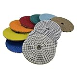 Diamant-Nasspolierscheibe (80–180 mm) for Schleifen von Marmor, Granit, Beton, Reparatur Arbeitsplatten und Stein (3/4/5/6/7 Zoll)(1000,7 Pcs,3 inch)