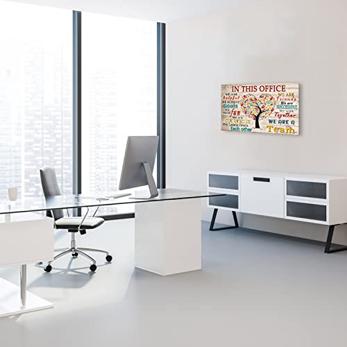 Whaomiot In This Office We Are A Team Inspirational Wall Art Positive Modern Decor Poster Canvas Print 24X16 Inch Frame Ready To Hang thumb #4