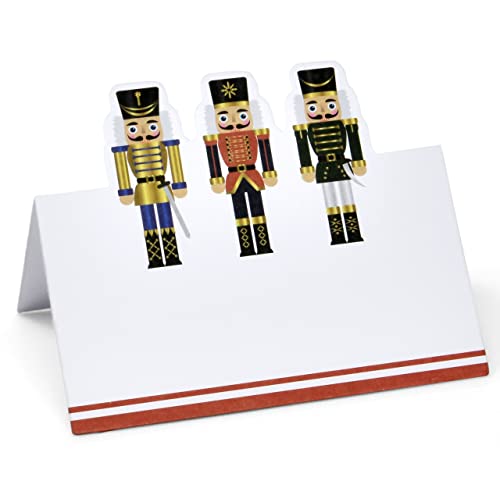 Gift Boutique 100 Pack Christmas Place Cards Holiday Seating Name Card Die Cut Xmas Nutcracker Table Setting Folded Paper Tent Cards for Dinner Wedding Tables Placement Party Decorations 2