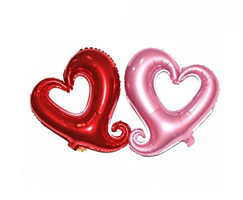 Ebtoys Foil Mylar Helium Ballon Heart Shape Balloons For Valentine's Day Wedding Party Decorations,40Inch，6-Pack #TOP3