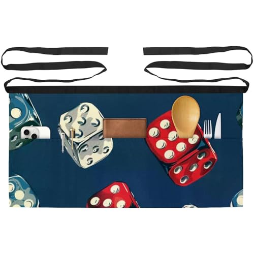 Tablier de cuisine pour pâtisserie lot de 3 demi tabliers courts avec 3 poches