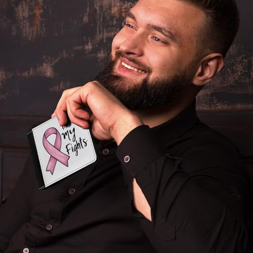 This Is My Fights Ribbon Breast Cancer Bi-fold Wallet for Men Women Print PU Leather Slim Cash Card Holder4
