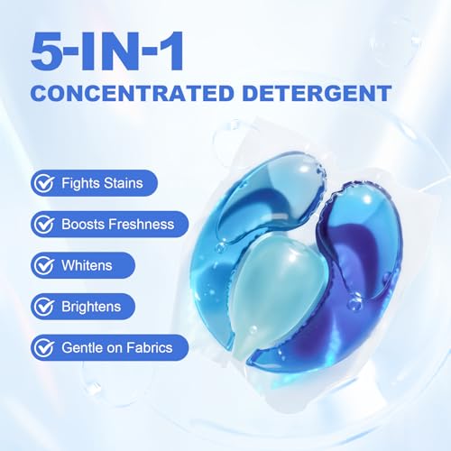140-Count Laundry Detergent Pacs, 5-in-1 Powerful Clean, Stain Remover, Color Protector, Fabric Care, Deep Hygienic Clean, HE Compatible by G GO . HO - Image 4