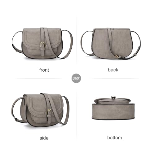 Image of AFKOMST Crossbody Bags for Women,Small Saddle Purse and Boho Cross Body Handbags,Vegan Leather