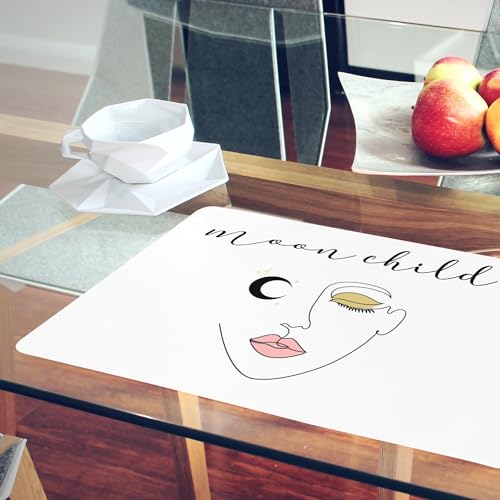 Napperons de table liège Moon Child au design minimaliste épuré