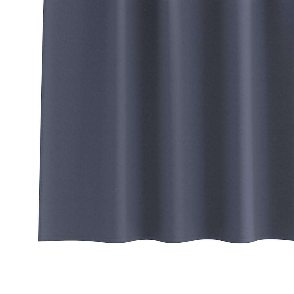 Zasłony zaciemniające, 2 sztuki, antracytowe, 260 x 140 cm, poliester, potrójnie tkane, nieprzejrzyste, termoizolacyjne, do sypialni, salonu, na okno