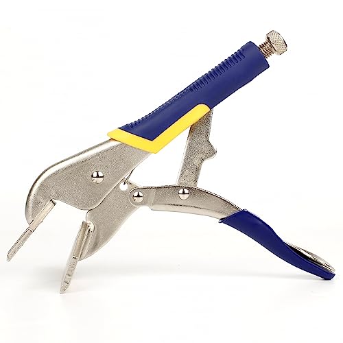 Haowujin XIE-MT-0506 Hand Seamers Sheet Metal Tools,10 Inch-High Carbon Steel Sheet Metal Crimper Locking Plier Tools, Sheet Metal Clamp Duckbill Pliers, Hand Seamer Adjustable Wear Resistant Flat Head Vise Functional thumb #4