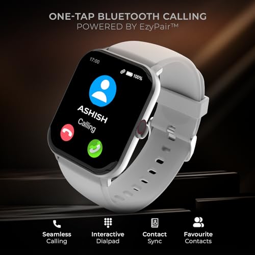 Image of beatXP Marv Neo Smart Watch with 1.85 inch Ultra HD Display, Bluetooth Calling, 240 * 280px, AI Voice Assistant, 100+ Sports Modes, Heart Rate Monitoring, SpO2, IP68, Fast Charging (Ice Silver)