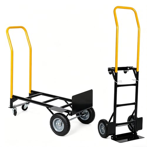 Carretilla convertible 2 en 1 con ruedas giratorias 330 lbs