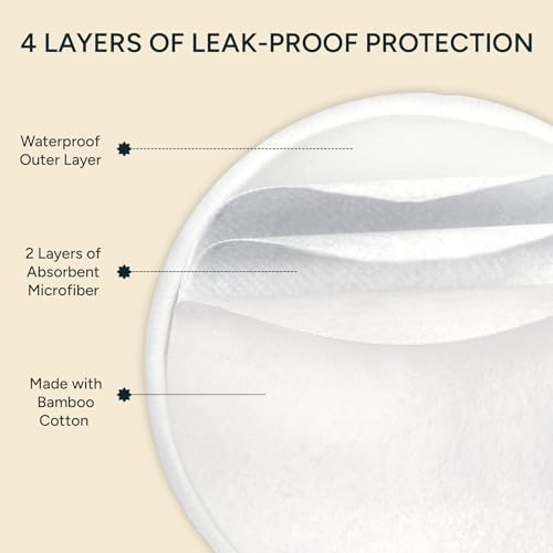 Image of Nintara Baby Reusable Nursing Pads - Pack of 6 with Laundry Bag