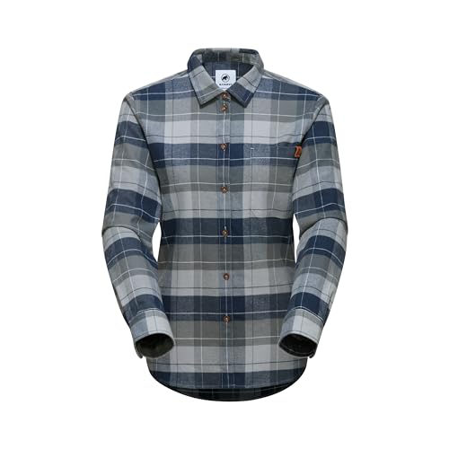 Trovat Longsleeve Shirt Women | Flanellhemd für Damen, Kariertes Hemd für Outdoor, Flanell Kleidung, Warm, 100% Baumwolle, Blau und Grau, Langarm |...