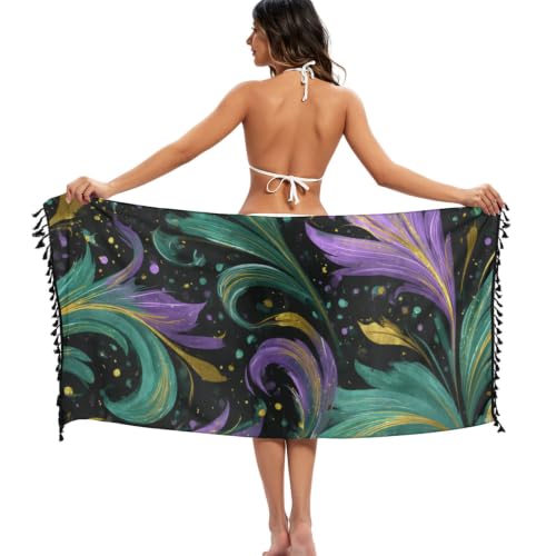 Cubierta de vestido para mujer que cubre el traje de baño con elegancia y diseño morado 3