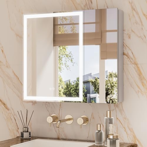 TETOTE LED Lighted Mirror Medicine Cabinet (Wall/Recessed)