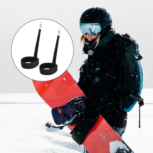 lasuroa 4stk Skihandschuhleine, Premium-Skihandschuhleine Nylon mit Metallknopf Sicherheitsgurt Sporthandschuhe Skihandschuh-Handgelenkriemen Praktisches Skizubehör Aufhängen Handschuhen(Schwarz)
