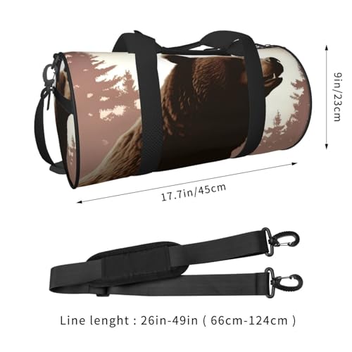 Sac de week-end Wild Bear en toile noire légère et souple taille unique