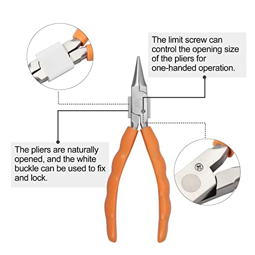 LEONTOOL 6" Chain Nose Stainless Steel Pliers - Eyeglasses Repair & Adjustment Tools with Screwdriver and Glasses Cloth - Image 3