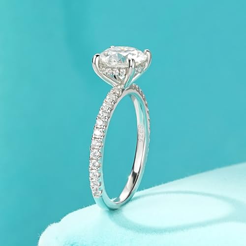 2CT Moissanite Engagement Ring D Color VVS1 Clarity 925 Sterling Silver 4 Claw Solitaire Moissanite Ring for Women Wife Anniversary Birthday Jewelry4