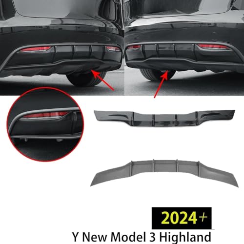 Difusor trasero para Tesla Model Y y Model 3 Highland 2024 protector de parachoques 3