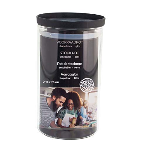 HTI-Living Storage Jar with Plastic Lid Storage Jar Fresh Glass Container 17.5 cm