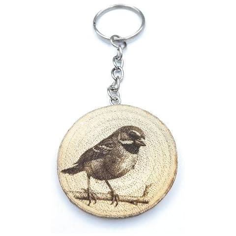 Promotech Sparrow Handmade Laser Engraved Keyring Cover