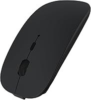 SUNGI Rechargeable Quiet Bluetooth Mouse Slim Wireless for Laptop MacBook iPad Android - 3 DPI Silent Clicks Black