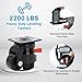 Nefish Heavy Duty Leveling Machine Casters 2200 LBS, Upgraded Ratchet Arm Design Leveling Retractable Castors Set of 4, Aluminum Base & Industrial Grade Rubber Workbench Caster for Industrial, Machine
