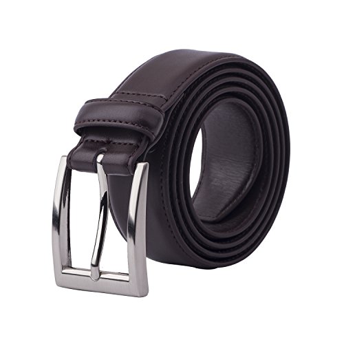 Gelante Cinto de couro masculino clássico preto e marrom, Marrom, Medium (34-36)
