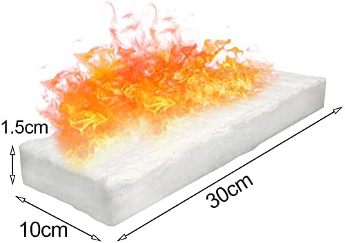 NIKJEBDF Pack of 6 Ceramic Wool for Bioethanol Fireplace, Ceramic Sponge for Bio Ethanol Fireplace Indoor Gel & Ethanol Ceramic Sponge for Bioethanol Burners 30 x 10 x 2.5 cm